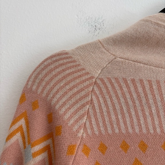 Title Nine  Barra Tunic Sweater Merino Wool Blend Pink Fair Isle Nordic Travel - Picture 4 of 13